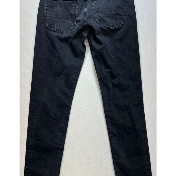 American Eagle Women's Grunge Slim Straight Jeans Stretch Size 6 Faded Black - Picture 2 of 11